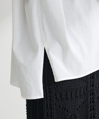 Green Parks 半袖シアースキッパーブラウス Off White