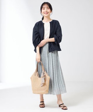 ANY SIS 【洗える】クリスタルプリーツフラワー スカート ミント系