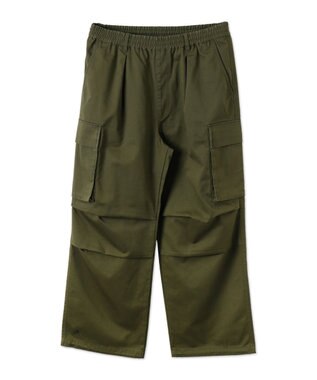 WEGO 【ウエストゴム】イージーワイドカーゴパンツ カーキ