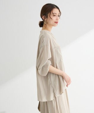 Green Parks サラフレブラウス（無地） Beige