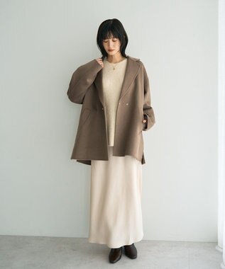 YECCA VECCA サテンフレアスカート Ivory