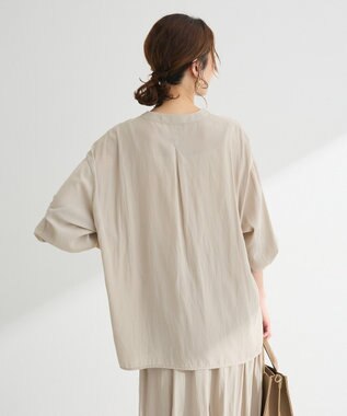 Green Parks サラフレブラウス（無地） Beige