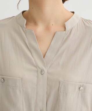 Green Parks サラフレブラウス（無地） Beige