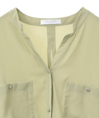 Green Parks サラフレブラウス（無地） Lime Green