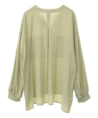 Green Parks サラフレブラウス（無地） Lime Green