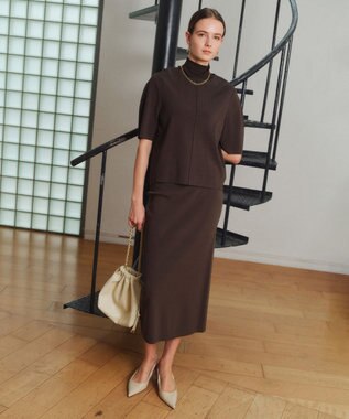 BEIGE， LAURA / ドライタッチ ストレッチショートスリーブニット Khaki