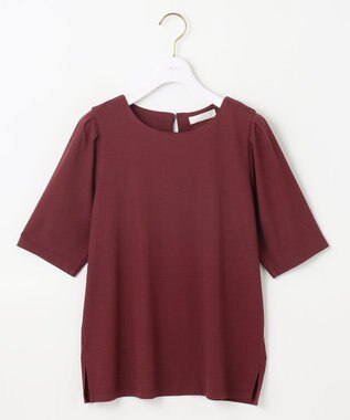 ANY SIS 【接触冷感・UVカット・洗える】ハイストレッチスムースタックスリーブ カットソー ボルドー