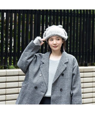 林八百吉商店 un chapeau  ミンクニットウィンター グレー
