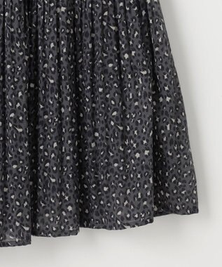 SHARE PARK LADIES レオパードプリーツスカート ライトグレー系5