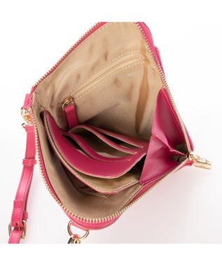 LA BAGAGERIE シープレザー　キルティングスマホショルダー ピンク