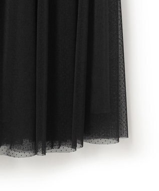 23区 L 【APPLAUDIR】クリアジョーゼット ドットチュールコンビ ドレス ブラック系