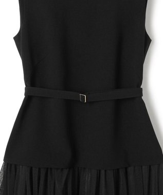 23区 【APPLAUDIR】クリアジョーゼット ドットチュールコンビ ドレス ブラック系