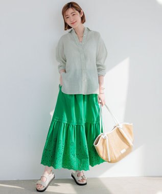 23区 【CLASSY.6月号掲載】雑材ミドル トートバッグ ホワイトミックス