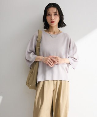 Green Parks 七分袖機能ニットプルオーバー Gray