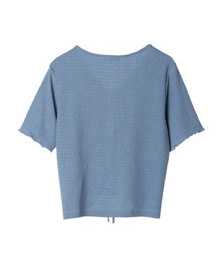 earth music&ecology ポコポコギャザードロストプルオーバー Grayish Blue