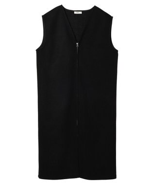 earth music&ecology 圧縮ニットＺＩＰジャンスカ Black