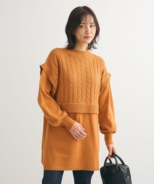 Green Parks ケーブルドッキングニットチュニック Orange