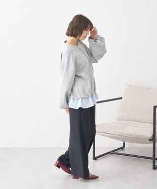 earth music&ecology フリルヘムドッキングプルオーバー Light Gray