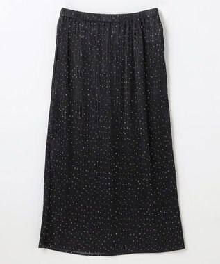 ANY L 【ウエストゴム】プリーツアイラインスカート ブラック