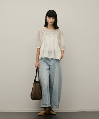 GRACE CONTINENTAL レースコンビピンタックブラウス ホワイト