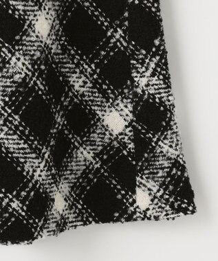 ANY SIS S 【低身長企画】ツイードチェックフレア スカート ブラック系