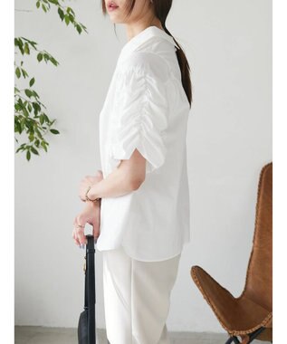 Green Parks AnriettMusee ギャザースリーブブラウス Off White