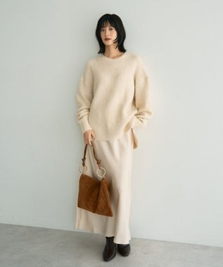 YECCA VECCA サテンフレアスカート Ivory