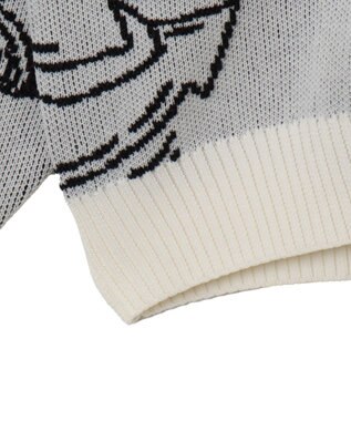 WEGO ベロアモールグラフィティカーディガン ホワイト