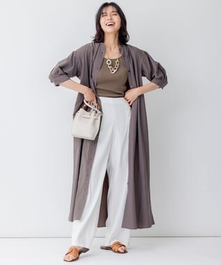 23区 バンブーハンドルミニショルダーバッグ ベージュ系