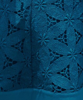 Tiaclasse L 【洗える】花柄レースマーメイドスカート ターコイズ