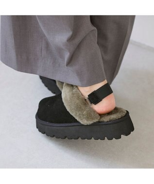 MODE ET JACOMO <carino>本革ムートンサボ ブラック