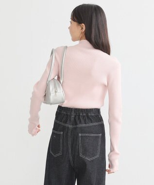 earth music&ecology 袖口刺繍リブニットプルオーバー Light Pink