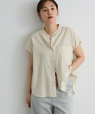 CRAFT STANDARD BOUTIQUE バンドカラーサイドドロストシャツ