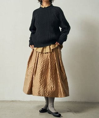 muuc 〈上質なカシミヤウール〉立体ケーブル編みプルオーバー〈しっとり柔らかい〉〈日本製〉〈オンオフ使えるきちんと感〉 ブラック