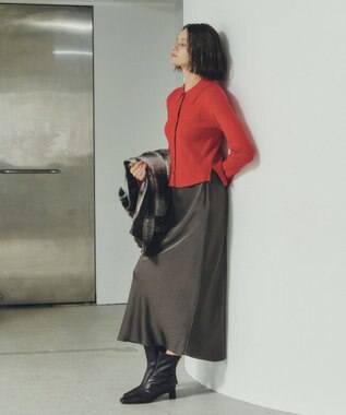 YECCA VECCA サテンフレアスカート Brown