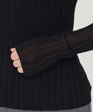 uncrave シアーニット タートルネック トップス（uncrave WHITE） ブラック