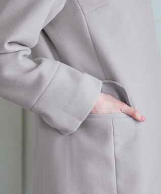 Tiaclasse 2WAYフード付きフェイクウールコート グレー