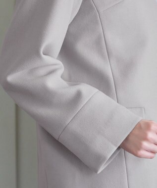 Tiaclasse 2WAYフード付きフェイクウールコート グレー