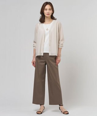 J.PRESS LADIES L 針抜きフライス ノースリーブ カットソー ホワイト系