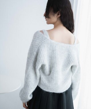 WEGO アンサンブルニットリボンカーデ ライトグレー