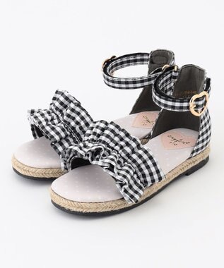 ANY KIDS フリル サンダル ギンガムチェック