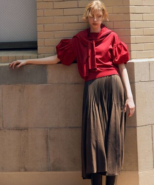 組曲 クルミボタン ニットカーディガン レッド系