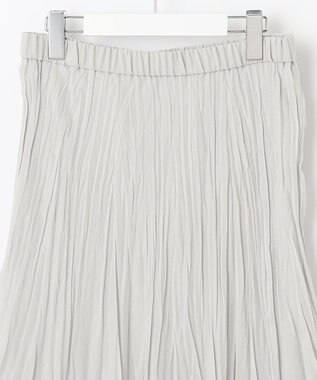 J.PRESS LADIES 【洗える】 スパンボイルワッシャー ランダムプリーツ スカート ライトグレー系