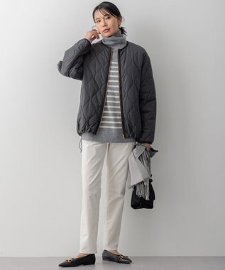 23区 S 【洗える/撥水加工】中綿 パディング アウター グレー系