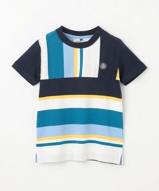 J.PRESS KIDS 【100-130cm】50/2 マルチボーダー Tシャツ ネイビー系1