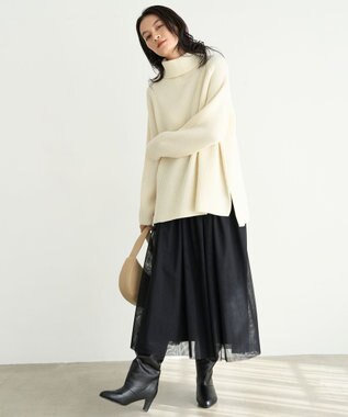 UNFILO あぜ編みオフタートルニット オフ