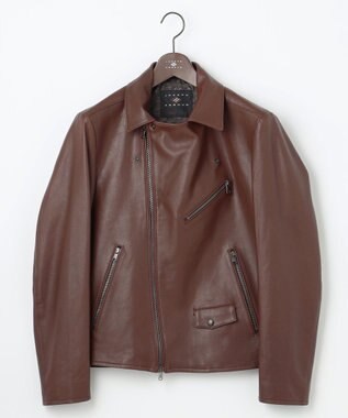 JOSEPH ABBOUD 【長く育てたいサスティナブルなレザー】ラムレザー ブルゾン ブラウン系
