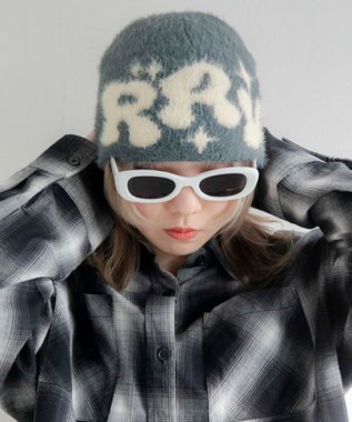 WEGO シャギーキラキラロゴニットキャップ グレー