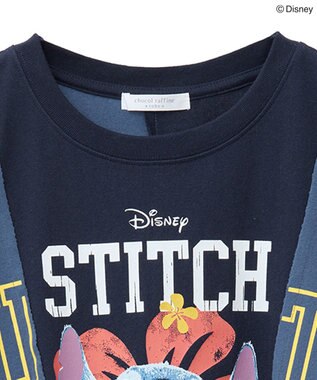 Green Parks スティッチ／リメイク風ドッキングＴシャツ Blue