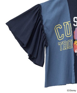 Green Parks スティッチ／リメイク風ドッキングＴシャツ Blue